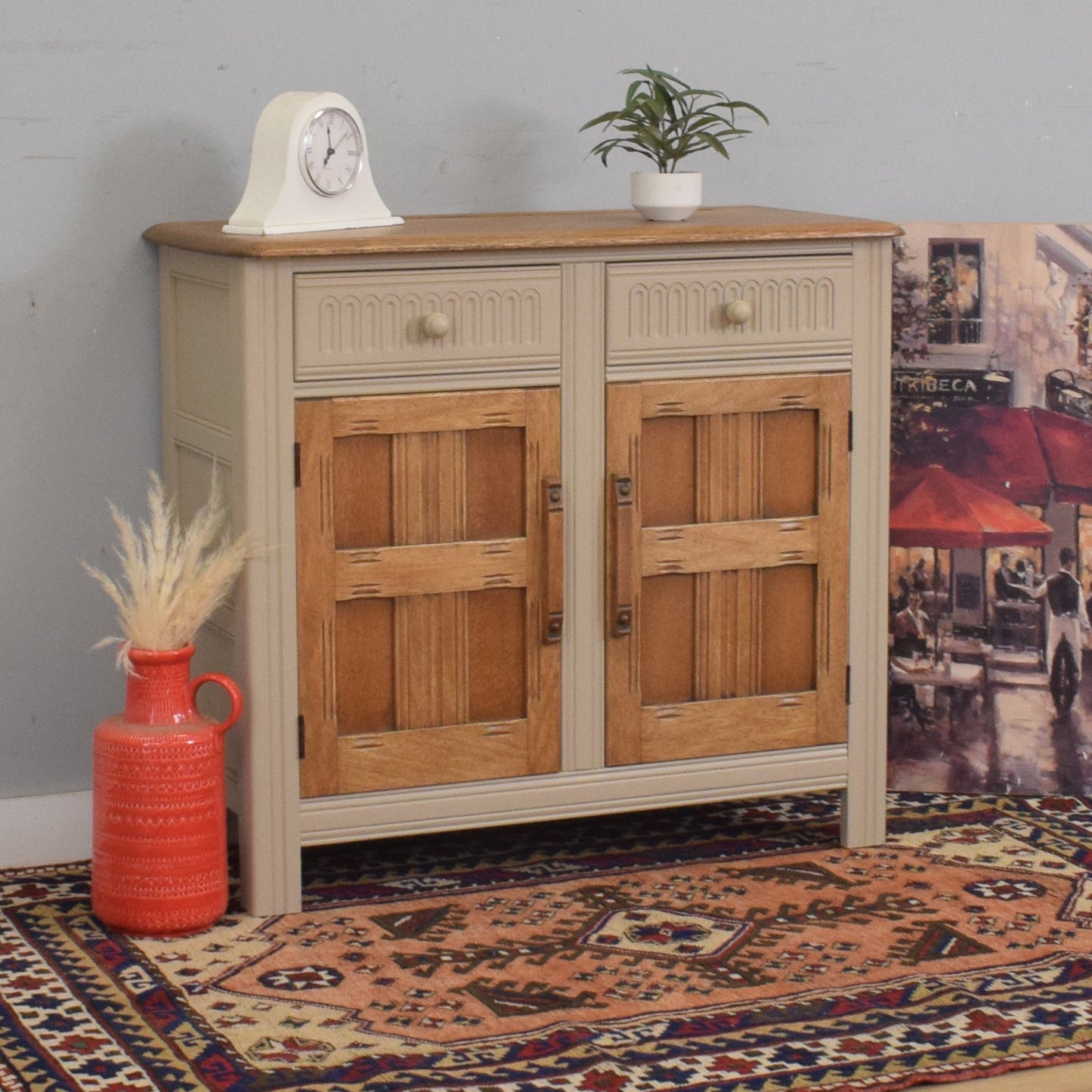 Small Painted Oak Sideboard