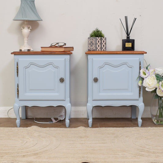 Painted French Bedside Cabinets