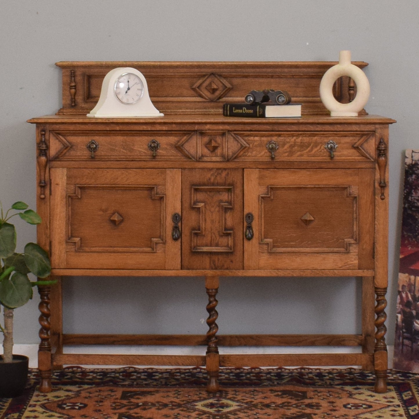 Carved Oak Sideboard