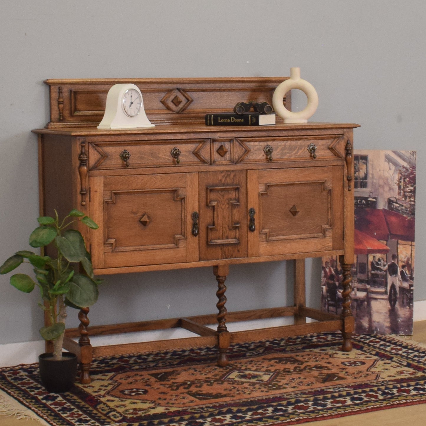 Carved Oak Sideboard