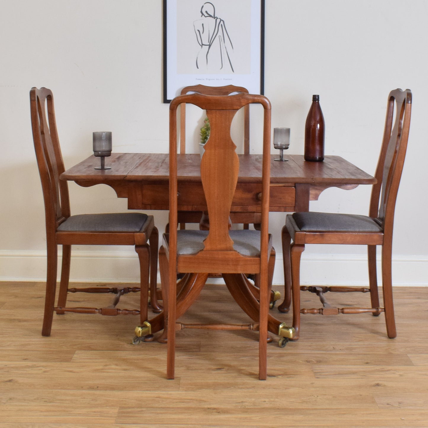 Restored Table and Four Chairs