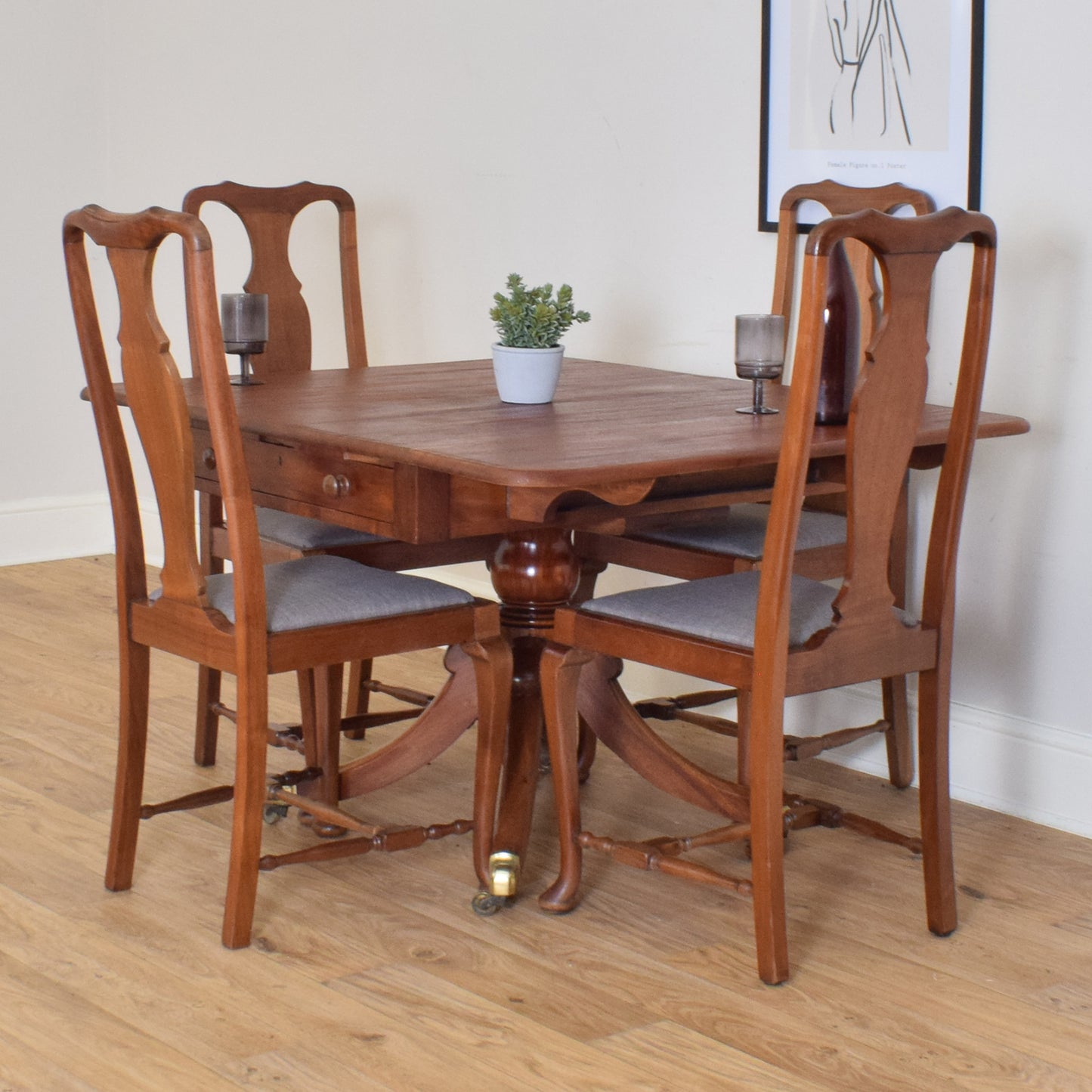 Restored Table and Four Chairs