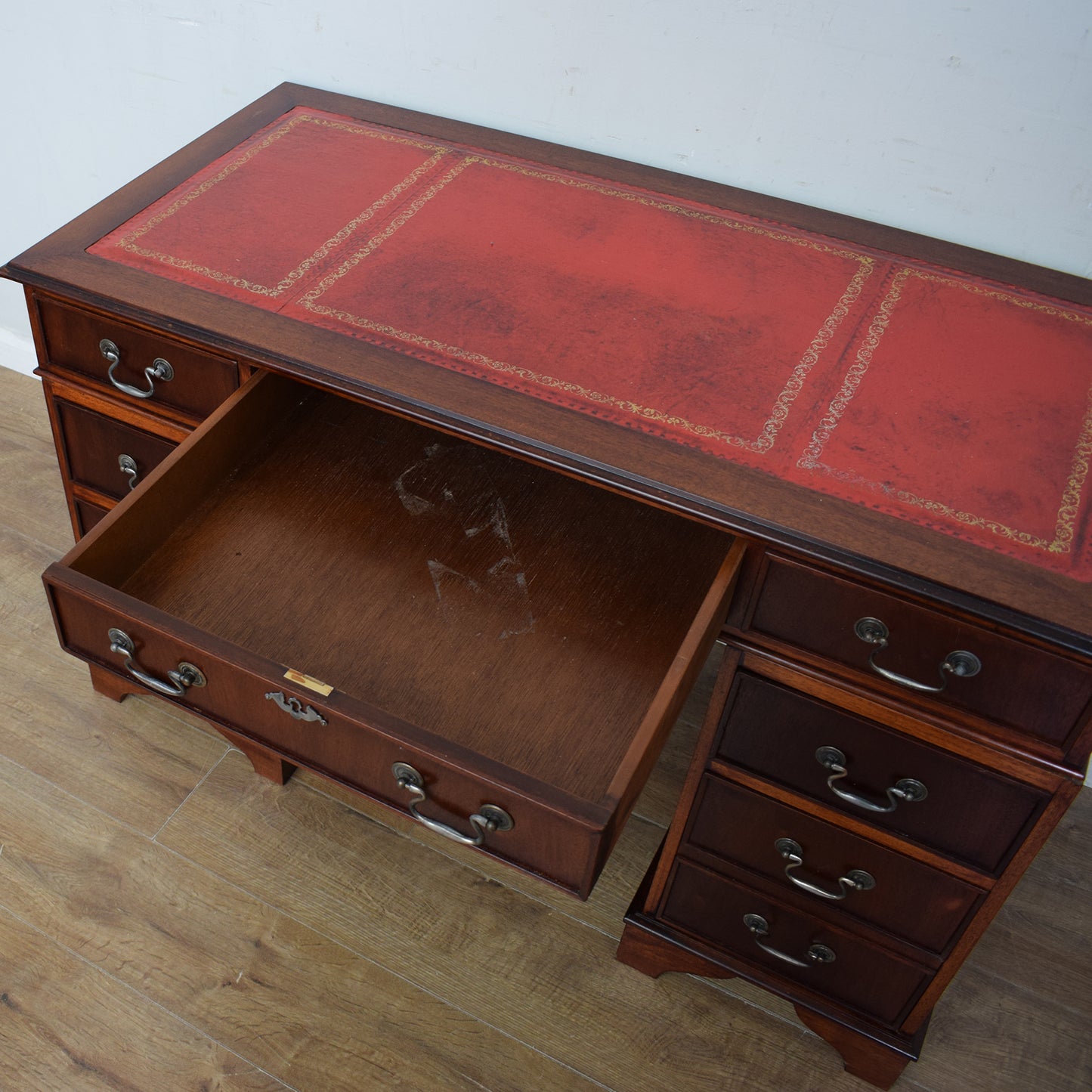 Leather Top Pedestal Desk