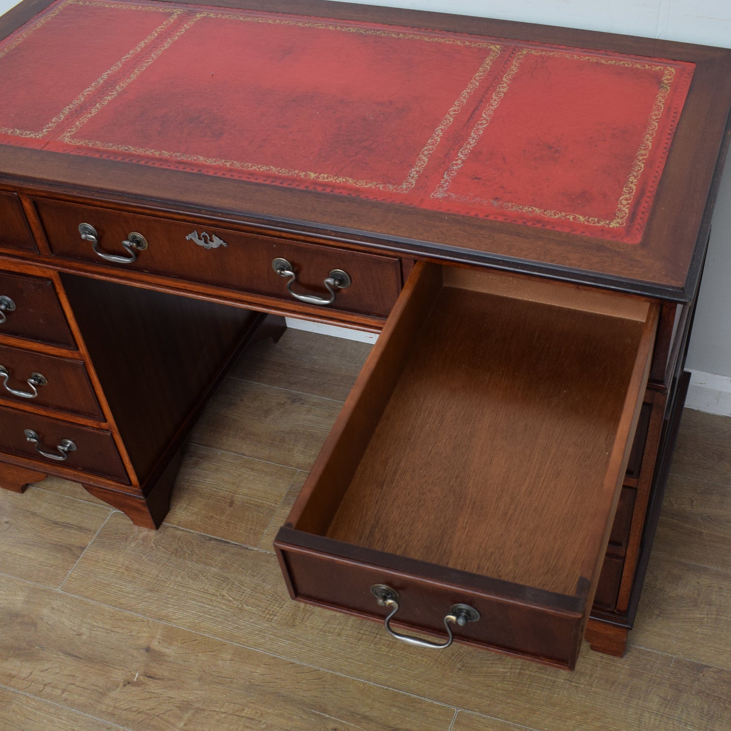 Leather Top Pedestal Desk