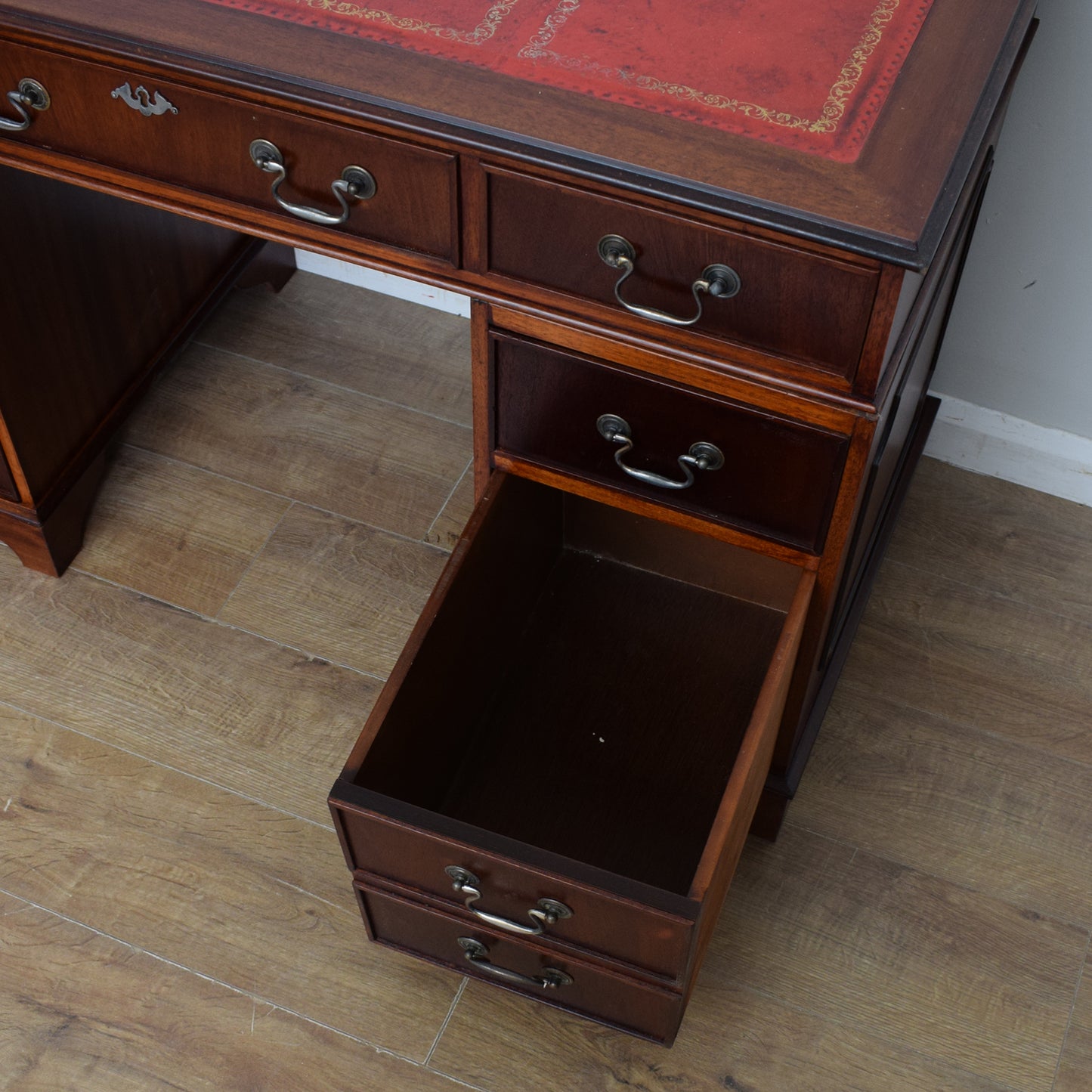 Leather Top Pedestal Desk