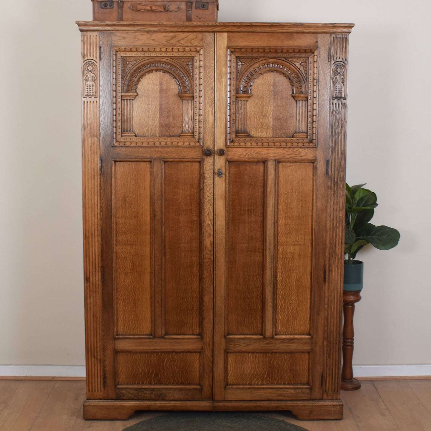 Large Oak Carved Wardrobe