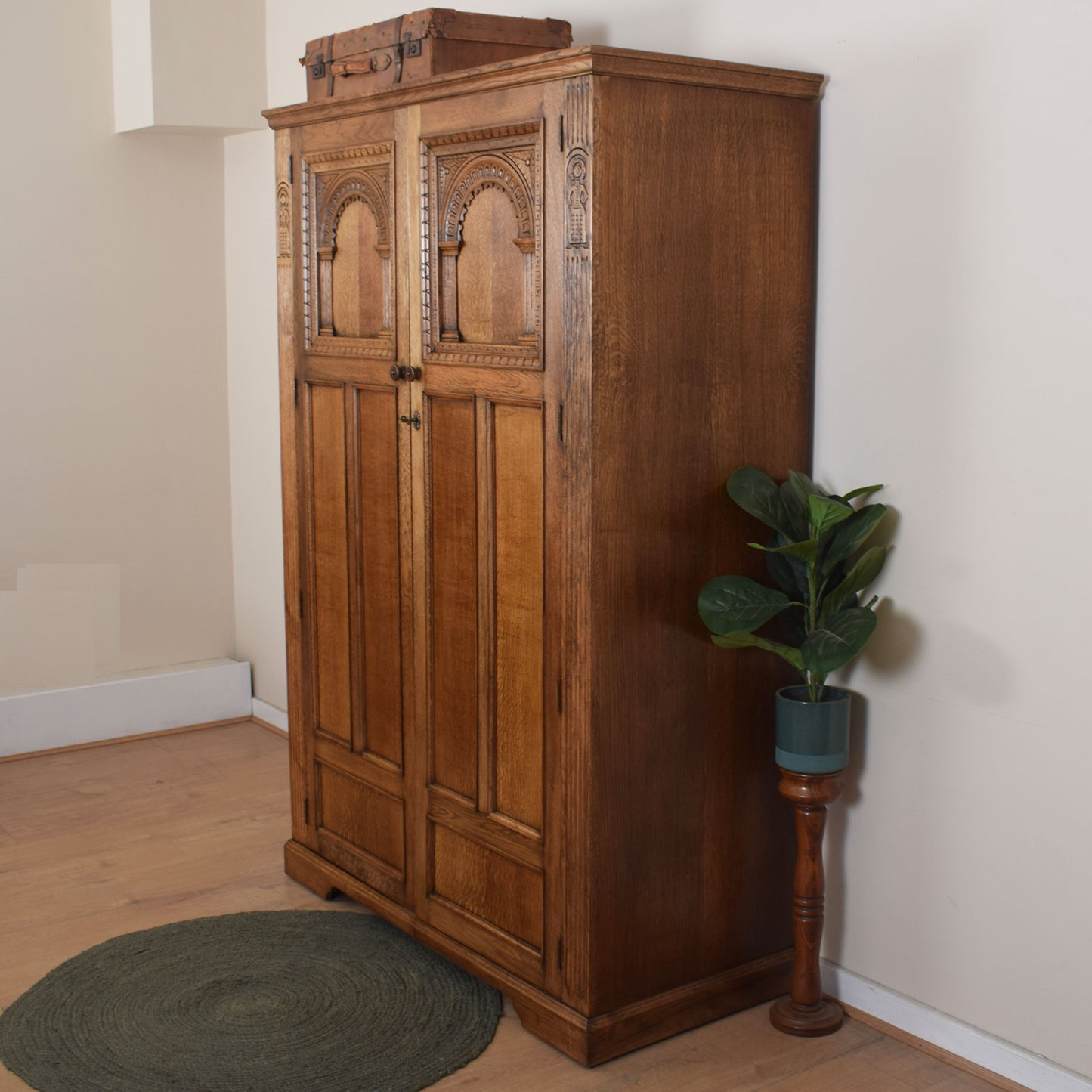 Large Oak Carved Wardrobe