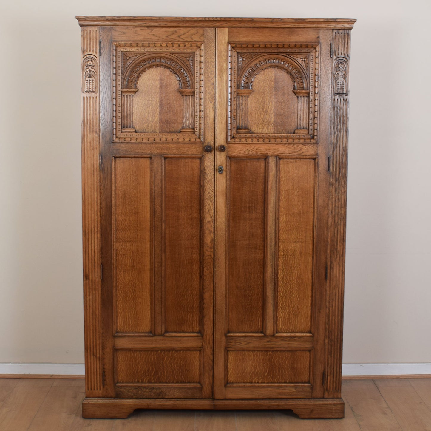 Large Oak Carved Wardrobe