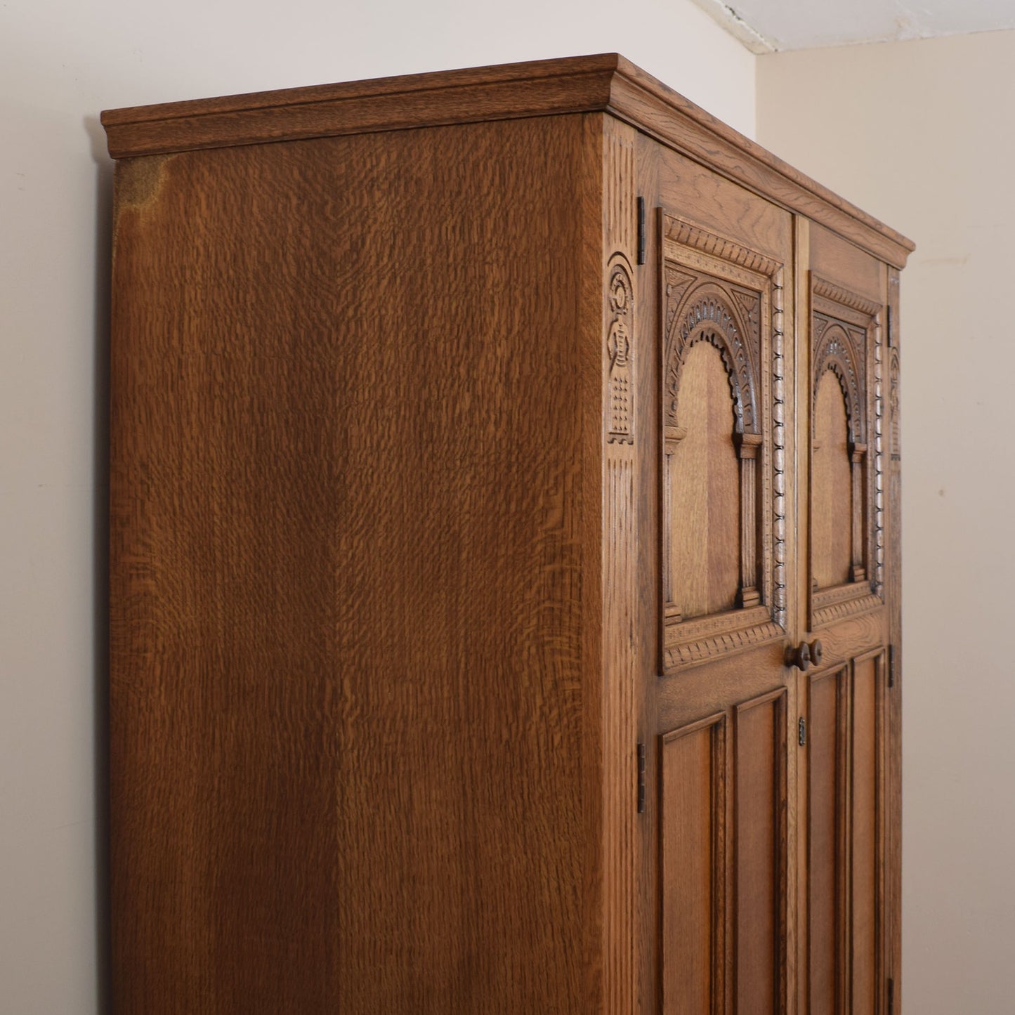 Large Oak Carved Wardrobe