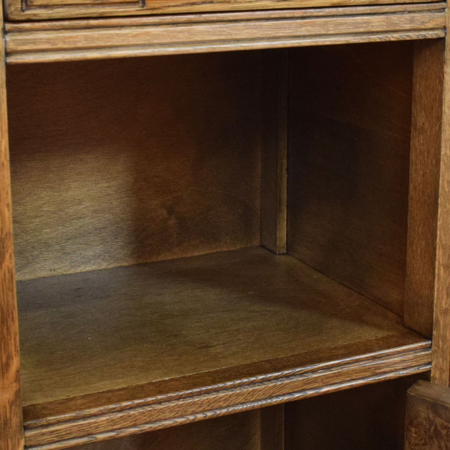 Restored Oak Linenfold Low Bookcase