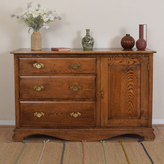 Vintage Solid Oak Sideboard
