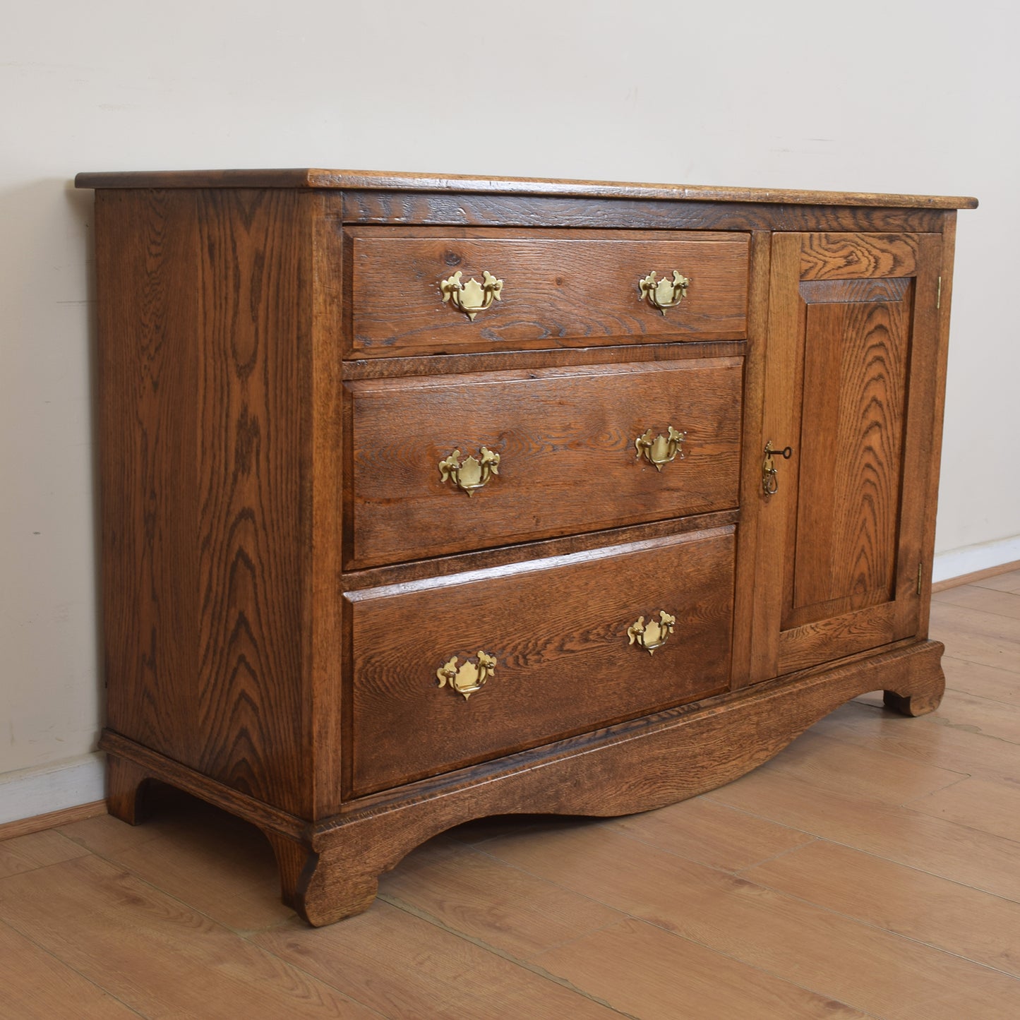 Vintage Solid Oak Sideboard
