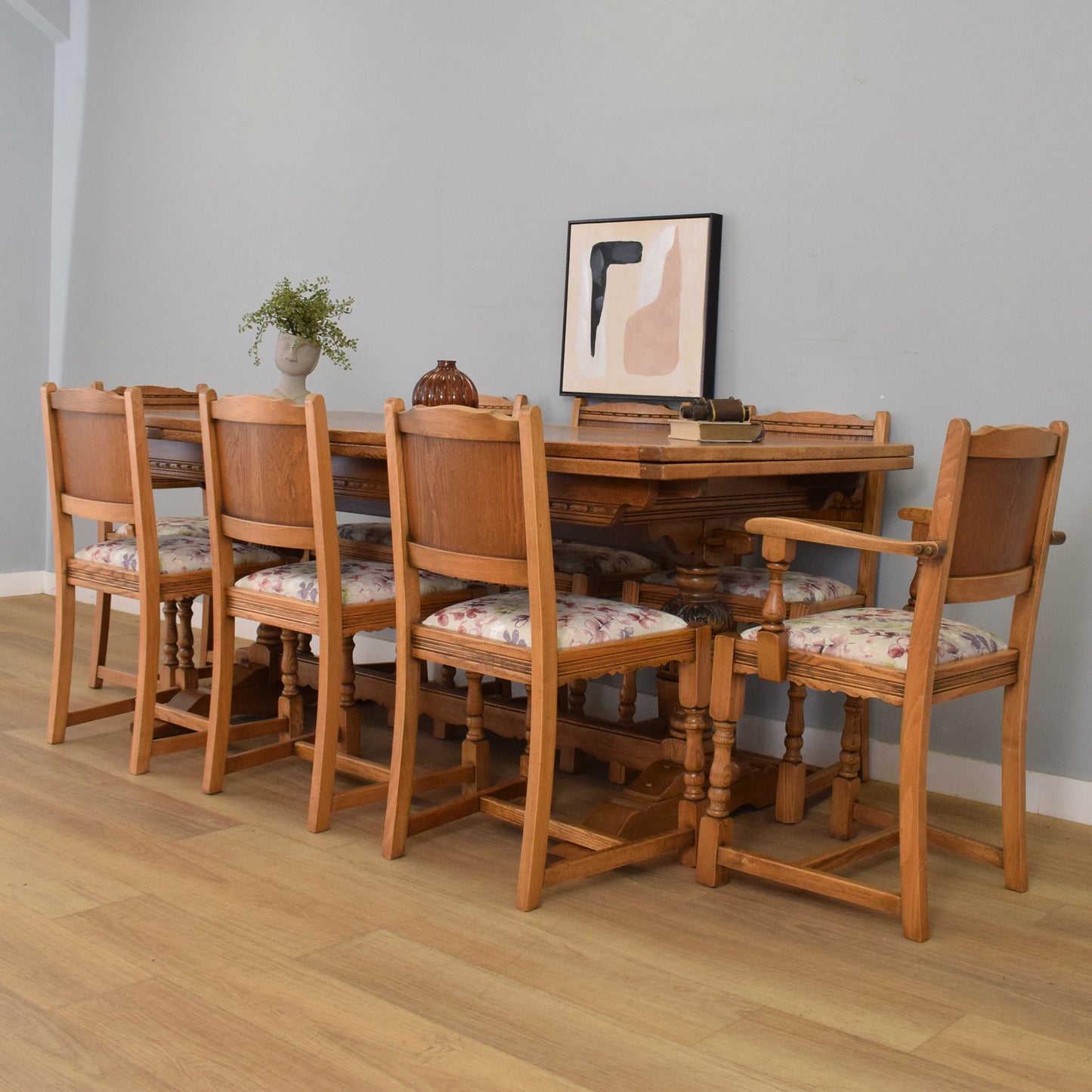 'Old Charm' Table and Eight Chairs