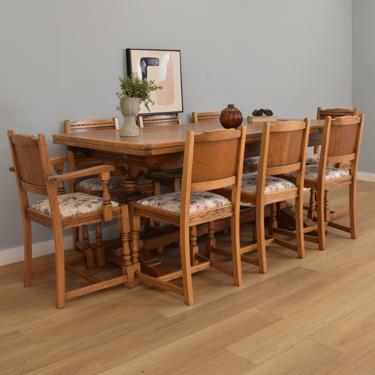 'Old Charm' Table and Eight Chairs