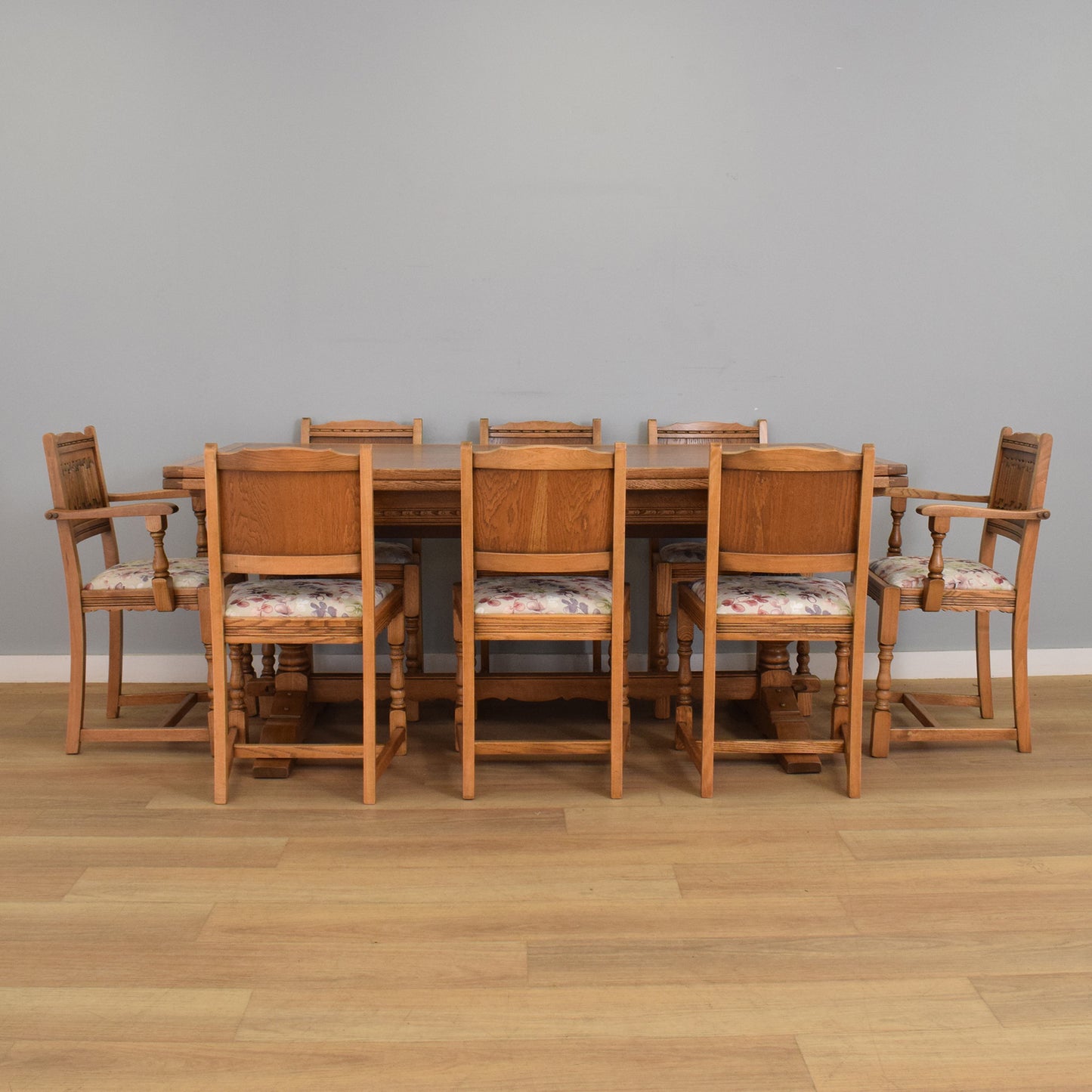 'Old Charm' Table and Eight Chairs