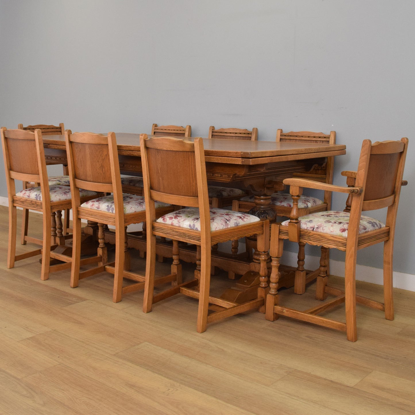 'Old Charm' Table and Eight Chairs