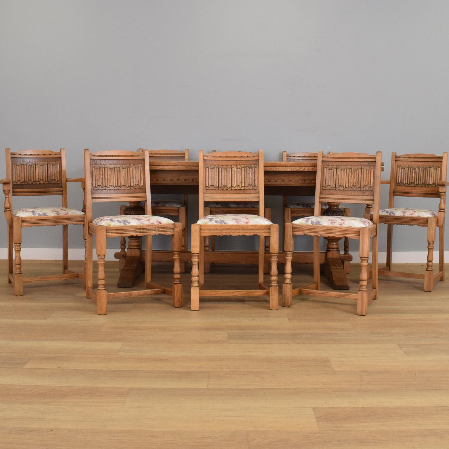 'Old Charm' Table and Eight Chairs