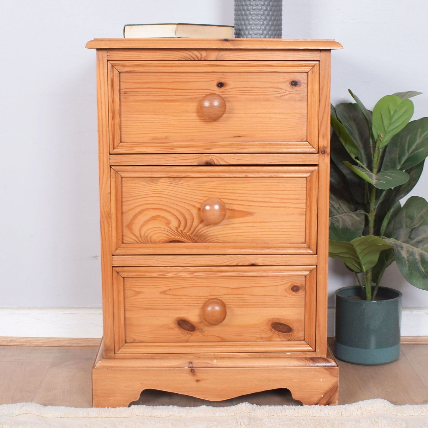 Solid Pine Bedside Chest of Drawers