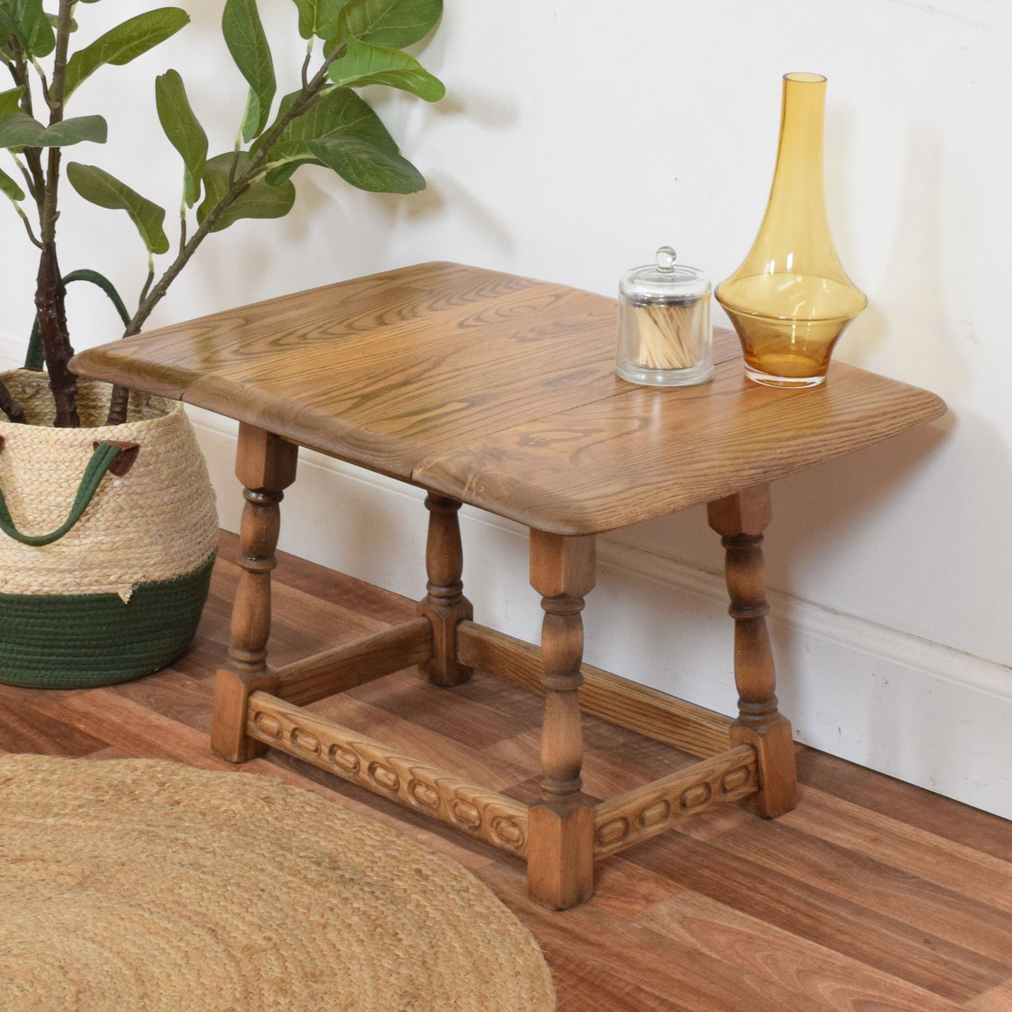 Priory Spin Top Oak Side Table