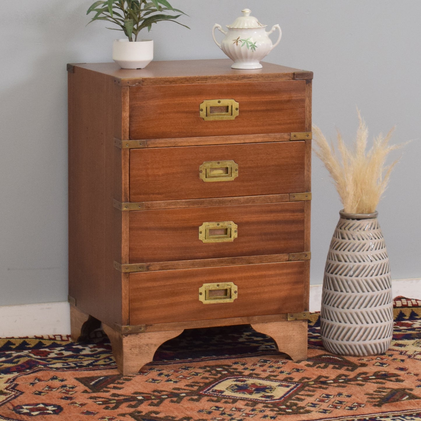 Small Military Campaign Style Chest of Drawers
