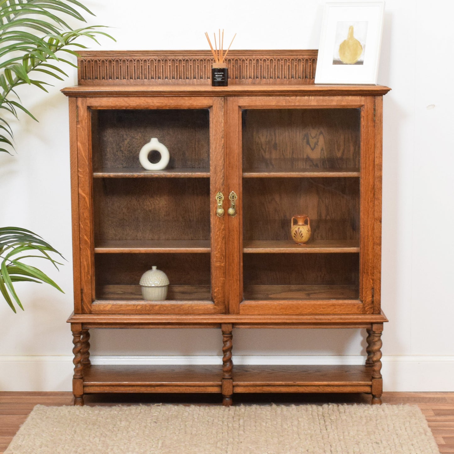 Glazed Barley twist bookcase