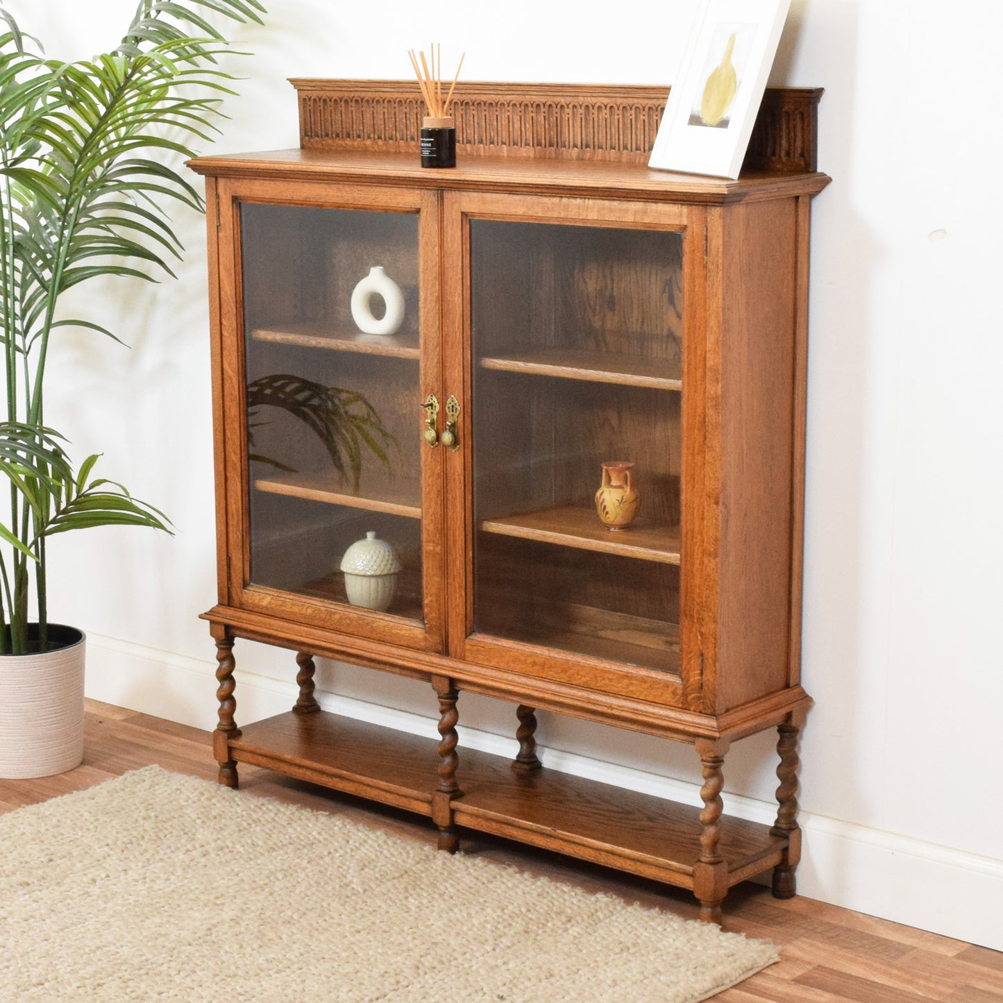 Glazed Barley twist bookcase