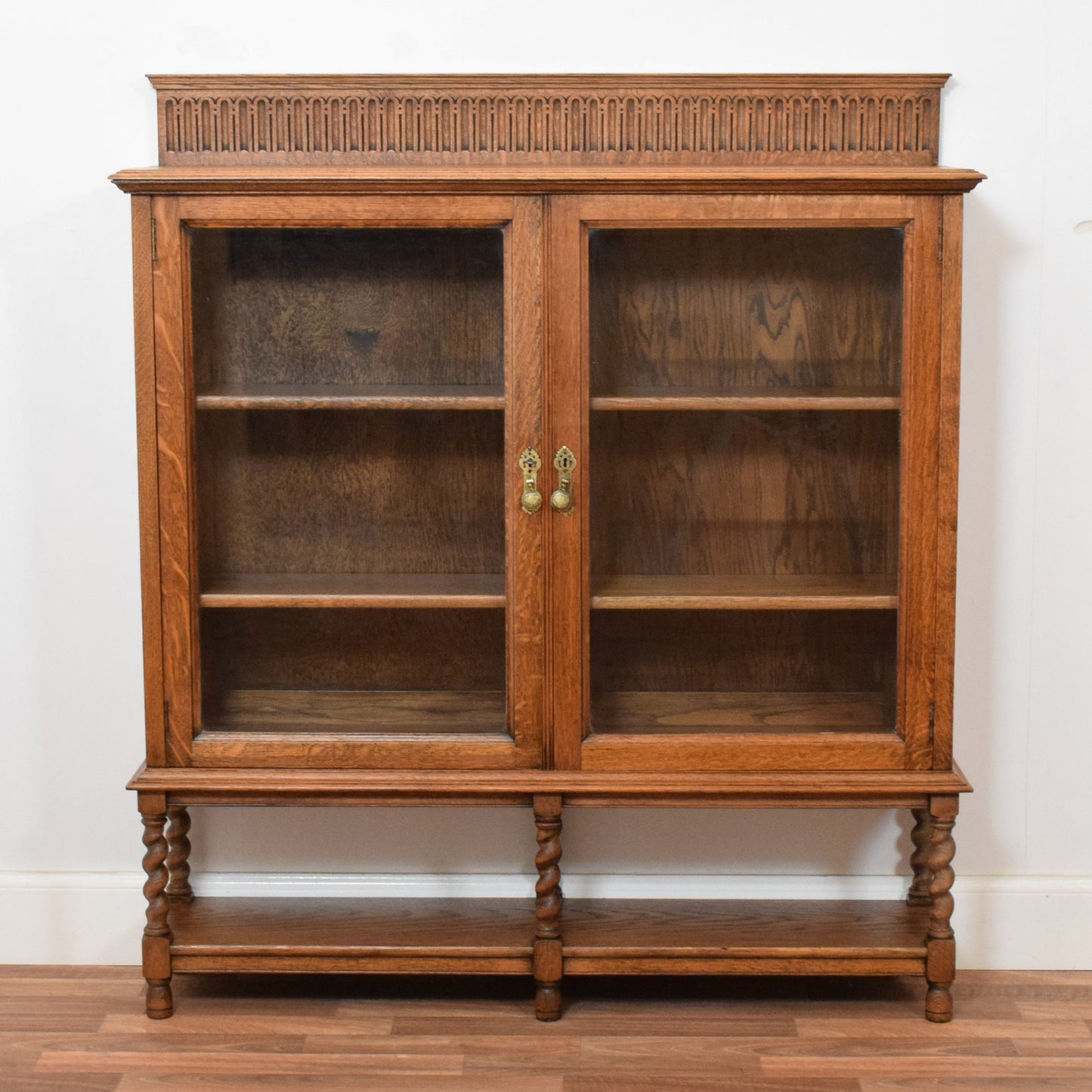 Glazed Barley twist bookcase