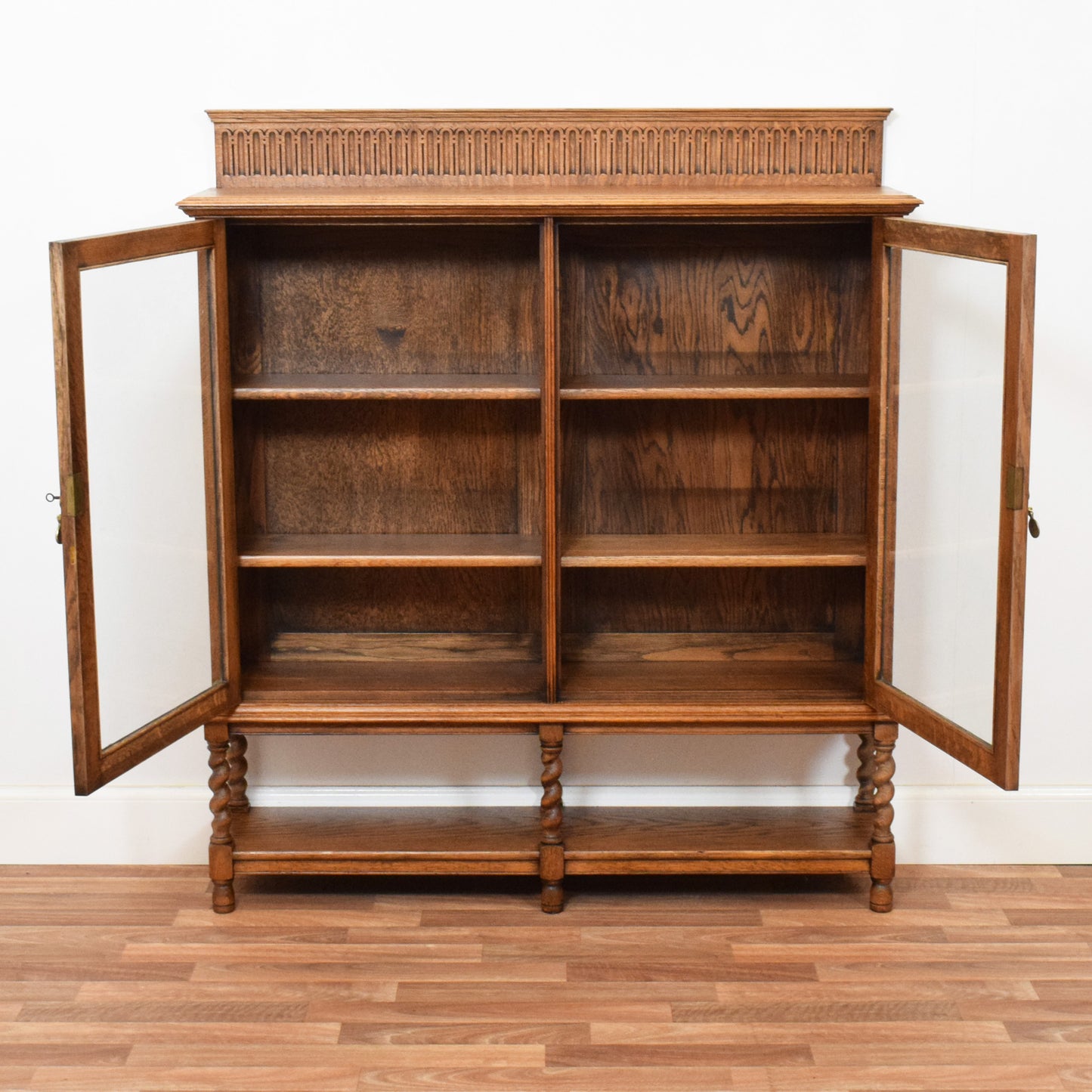 Glazed Barley twist bookcase