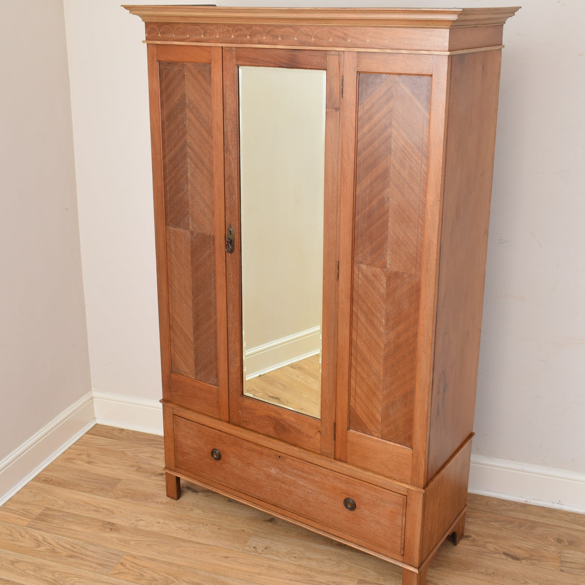 Mahogany Mirrored Wardrobe