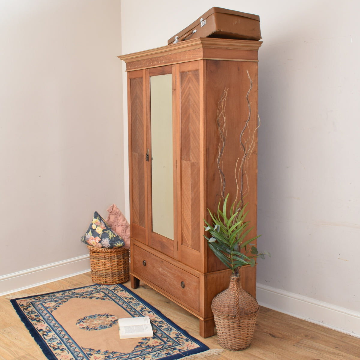 Mahogany Mirrored Wardrobe
