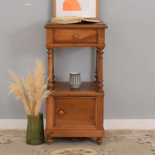 Marble Top Oak Hall Table