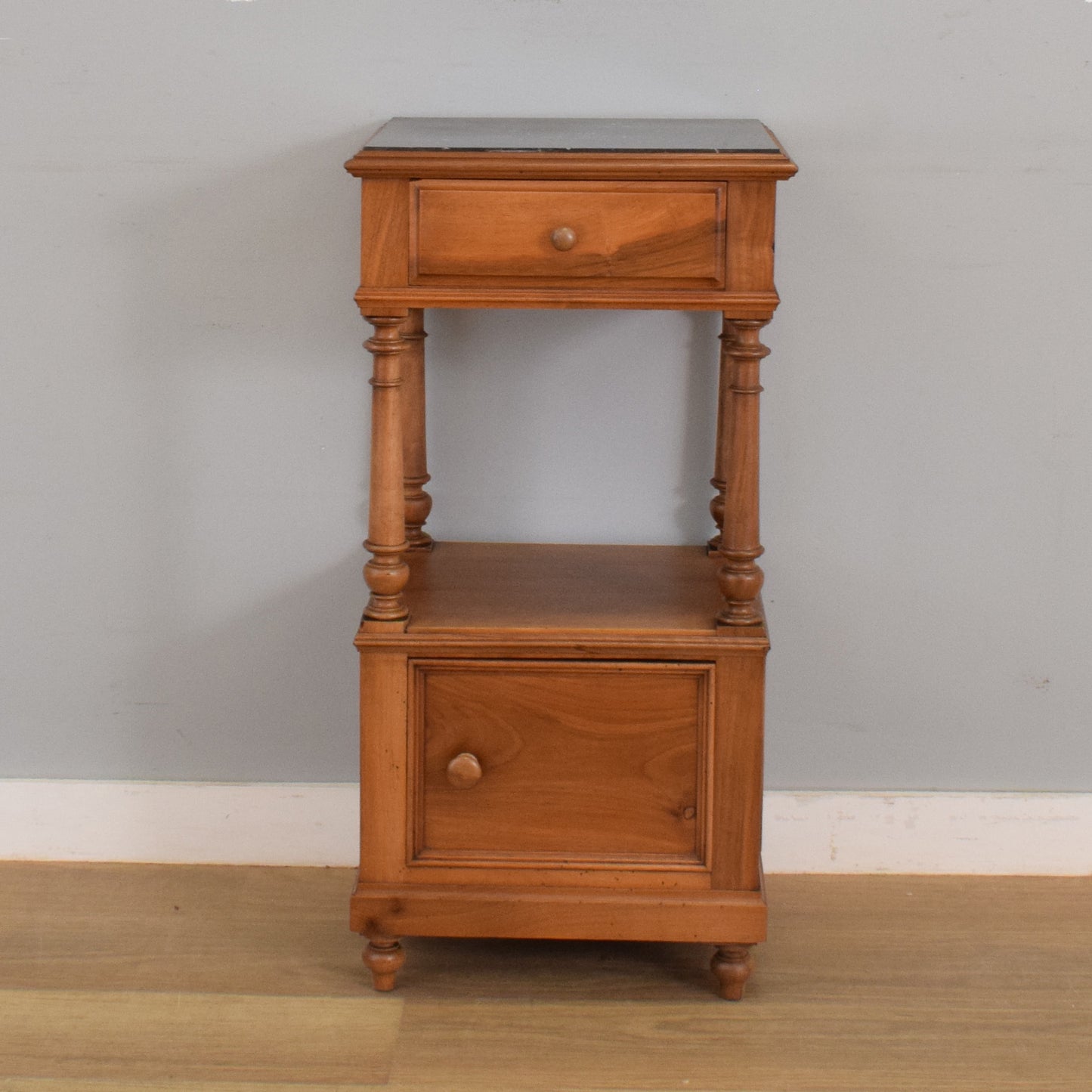 Marble Top Oak Hall Table