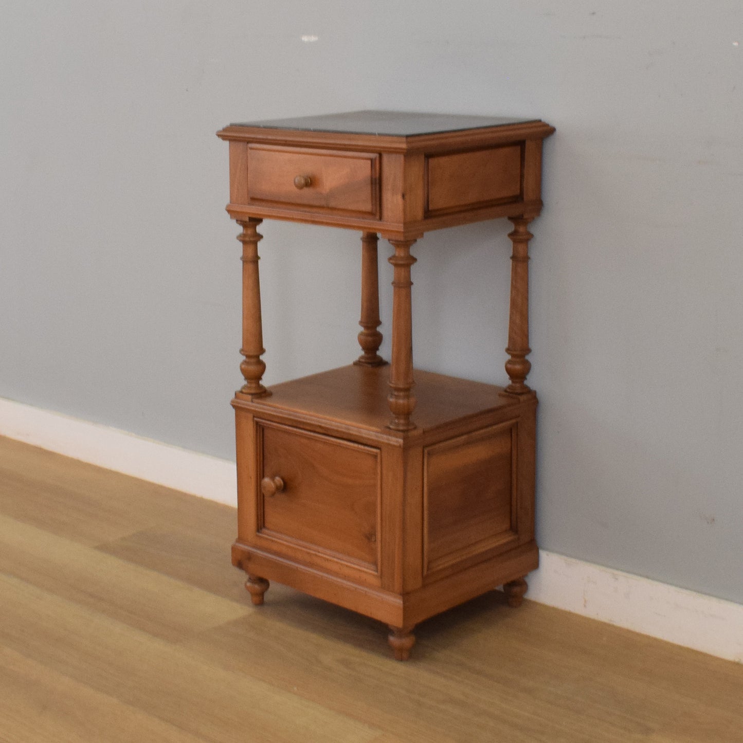 Marble Top Oak Hall Table