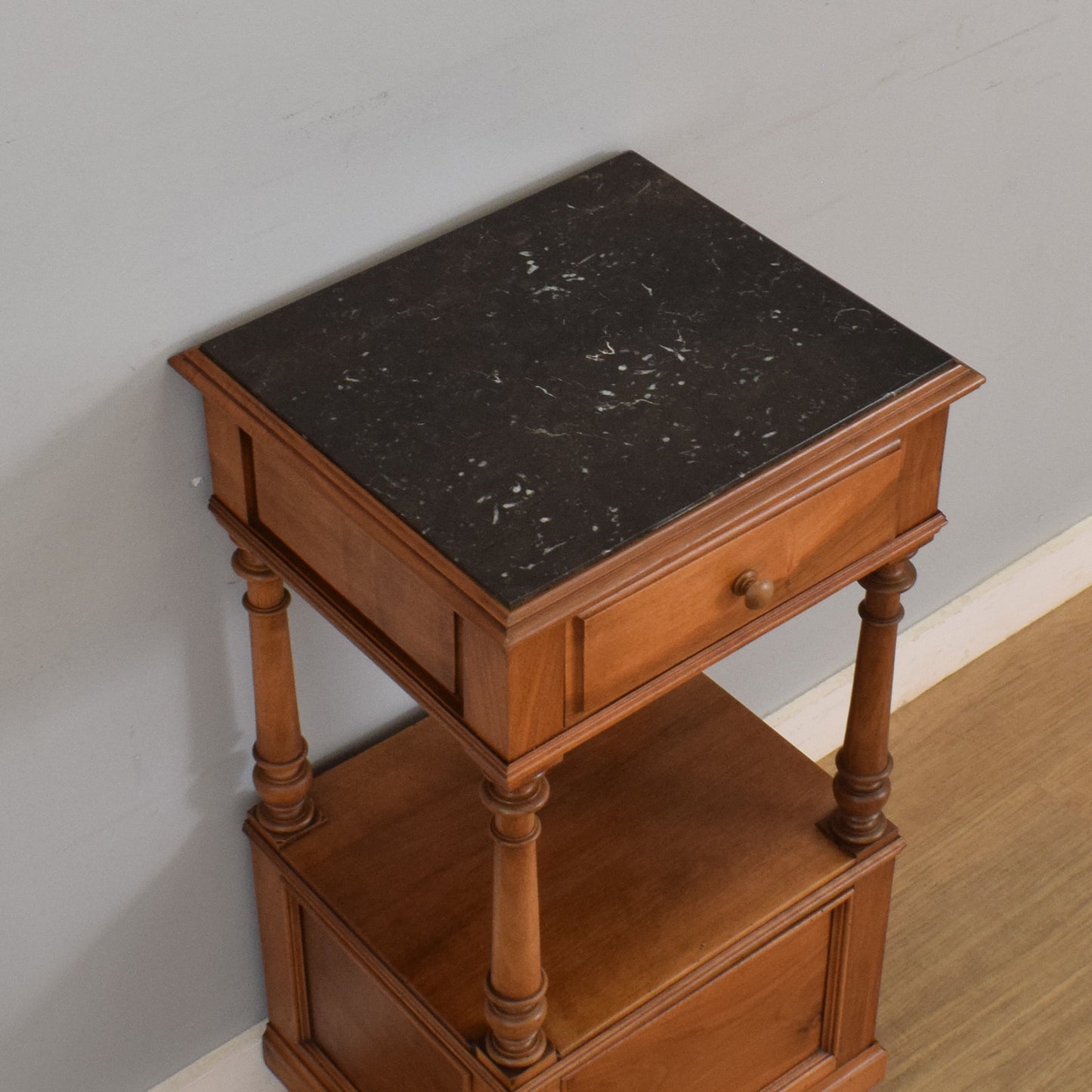 Marble Top Oak Hall Table