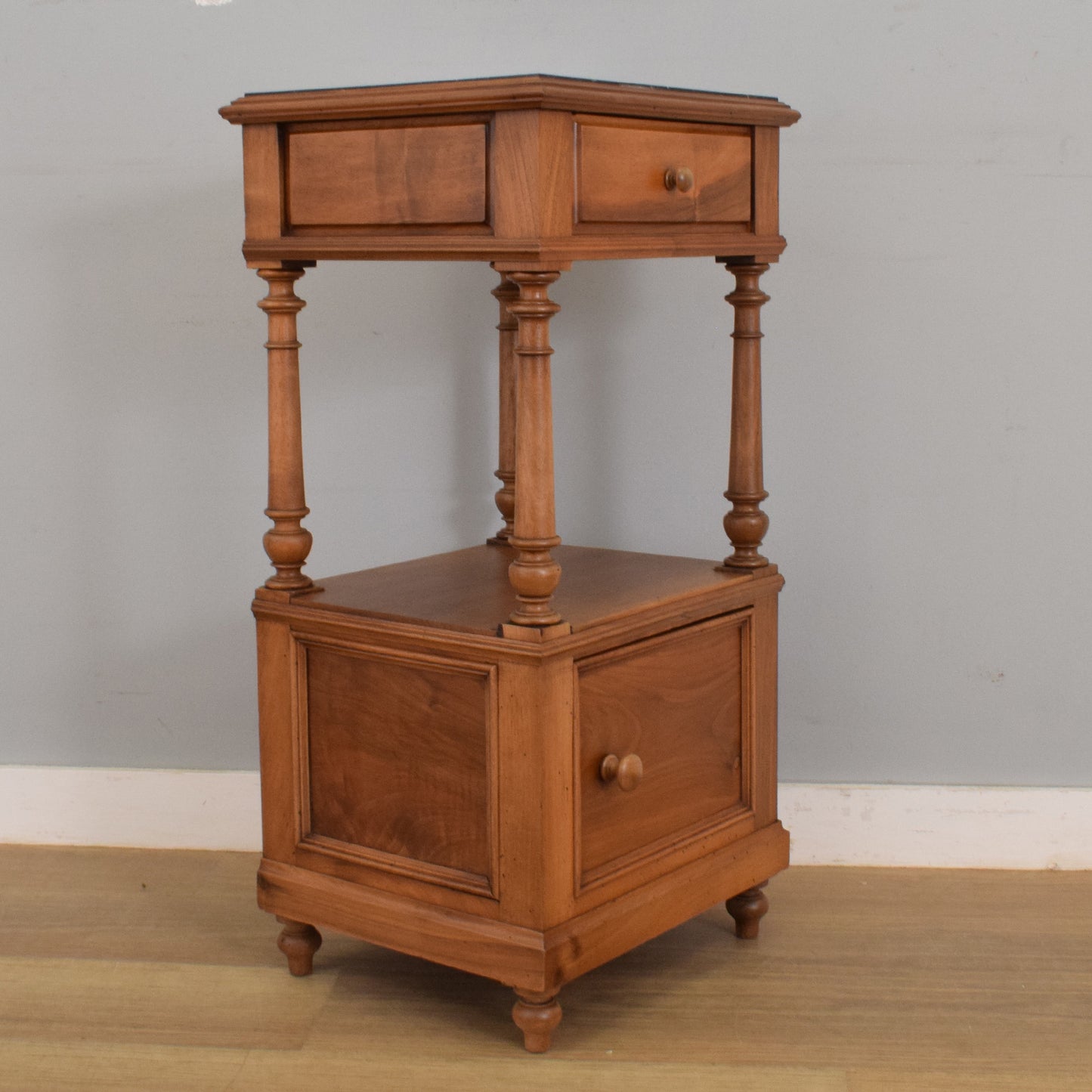 Marble Top Oak Hall Table