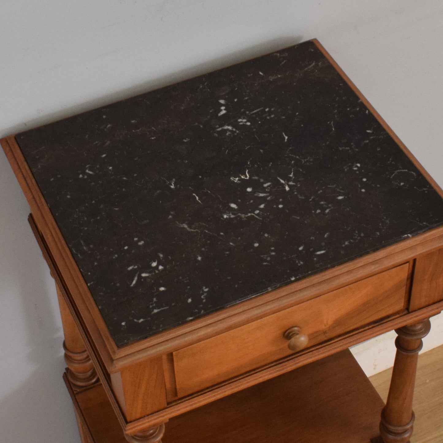 Marble Top Oak Hall Table