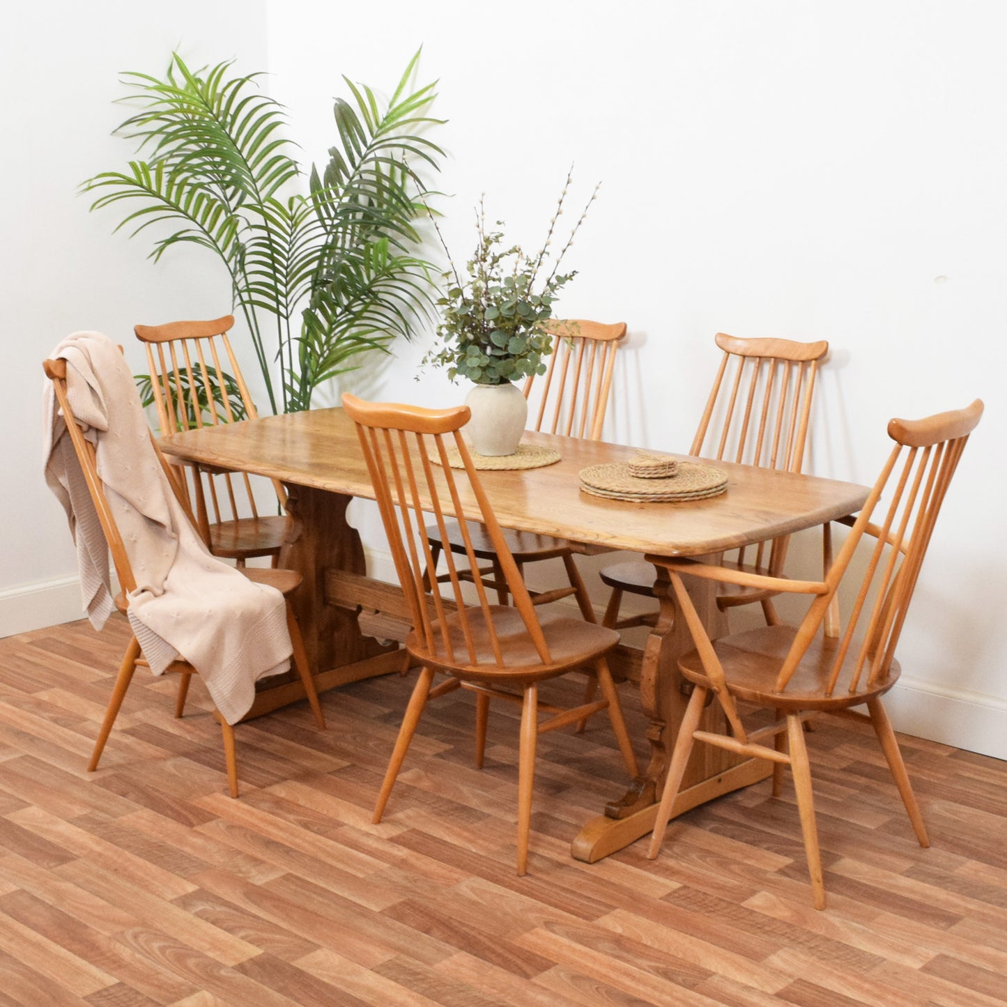 Ercol Dining Table and Six Chairs