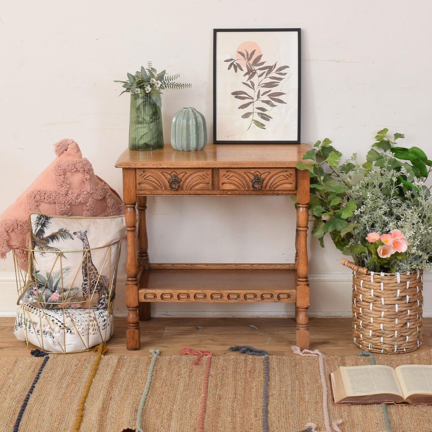 Oak Console Table