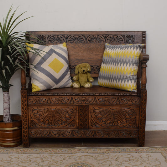 Vintage Oak Monks Bench