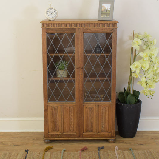 Glazed Linenfold Bookcase