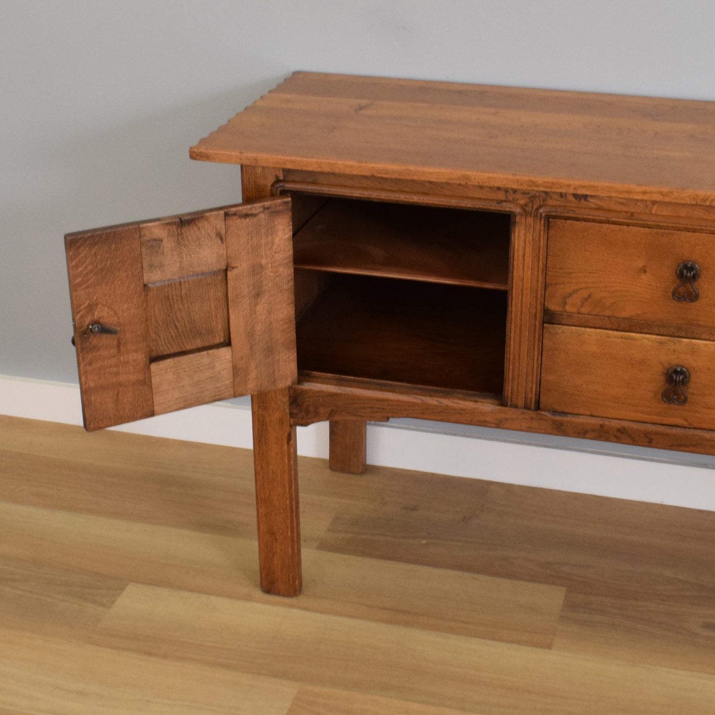 Rustic Oak Carved Sideboard