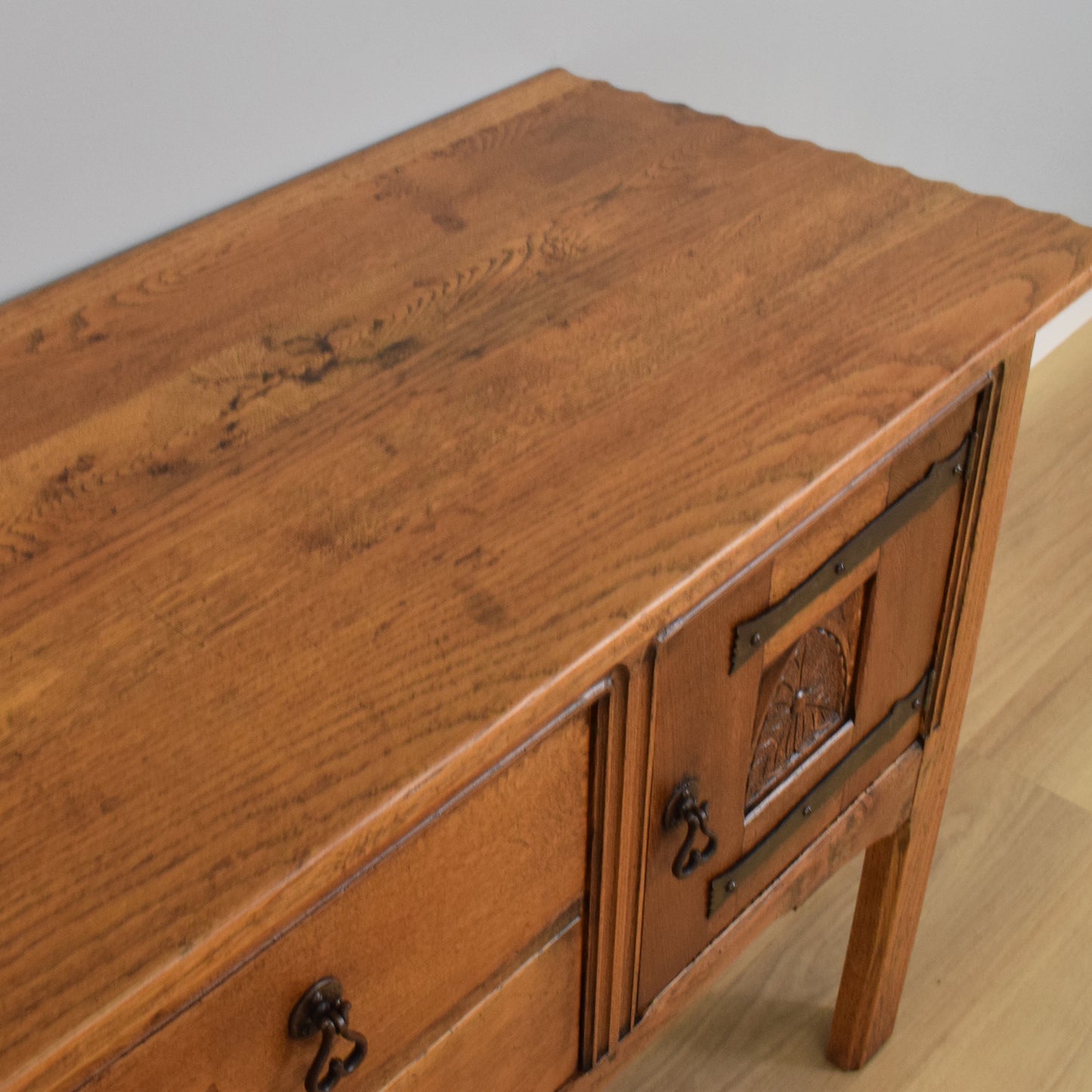 Rustic Oak Carved Sideboard