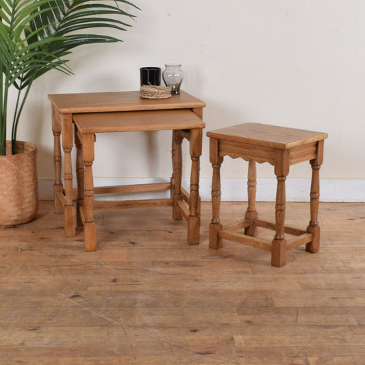 Restored Oak Nest of Tables