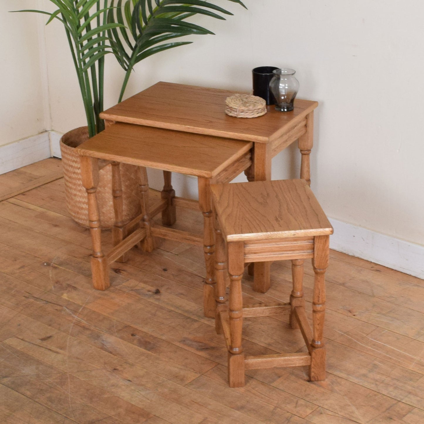 Restored Oak Nest of Tables