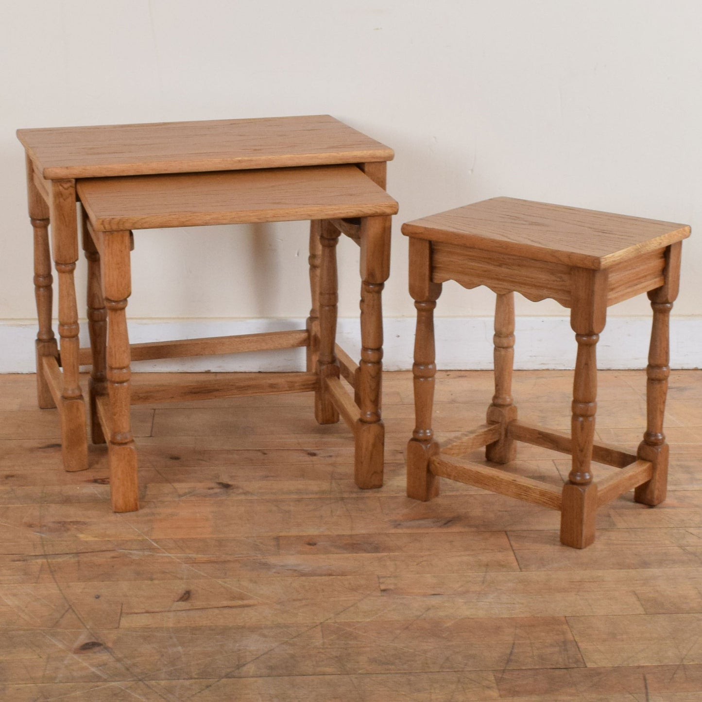 Restored Oak Nest of Tables