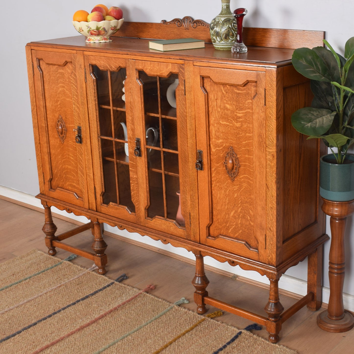 Oak Part-Glazed Cabinet