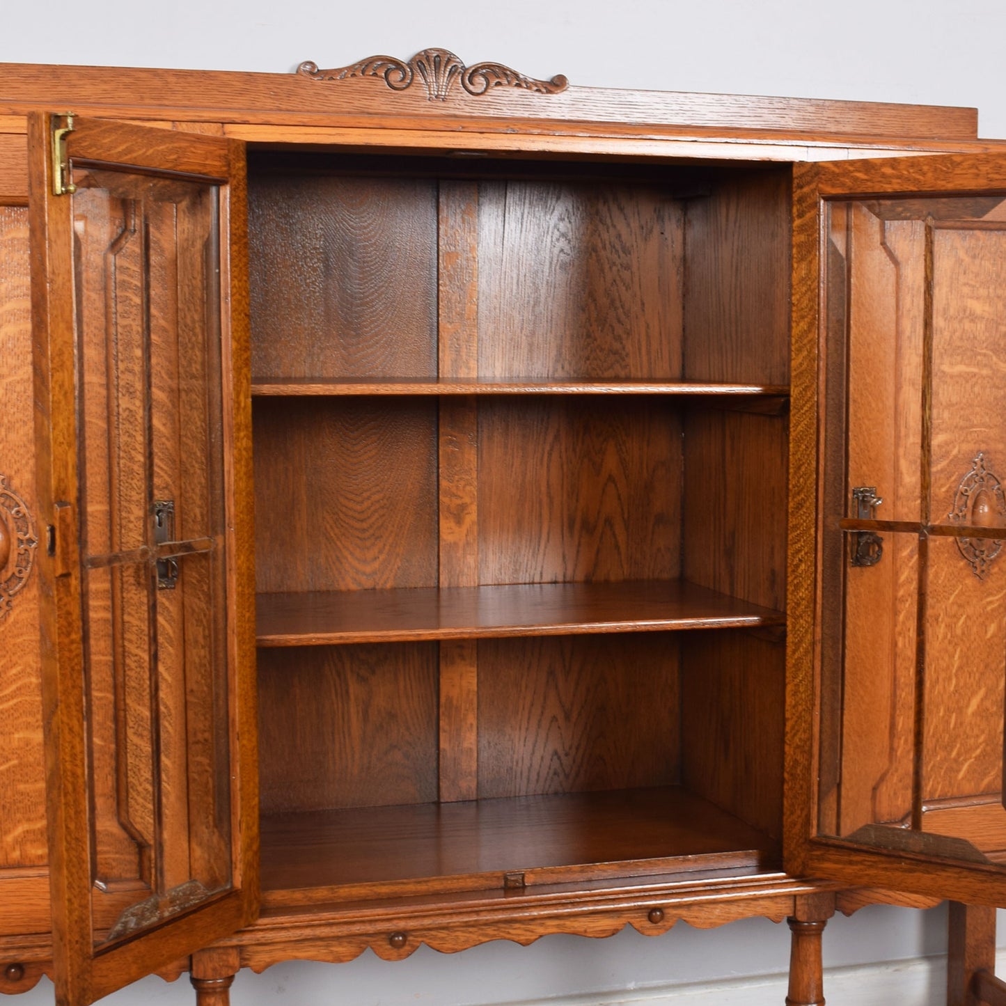 Oak Part-Glazed Cabinet