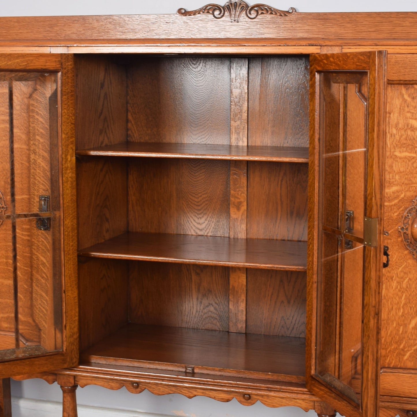 Oak Part-Glazed Cabinet