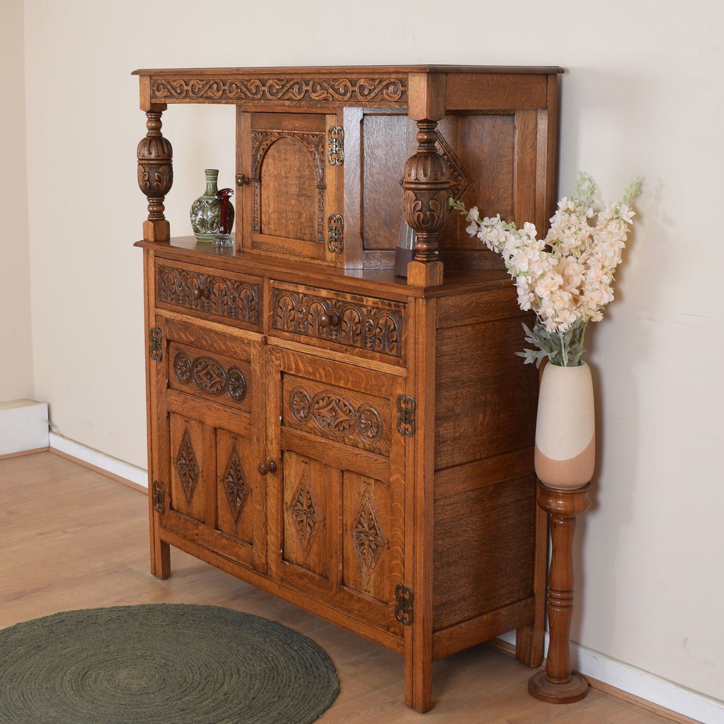 Vintage Oak Court Cabinet