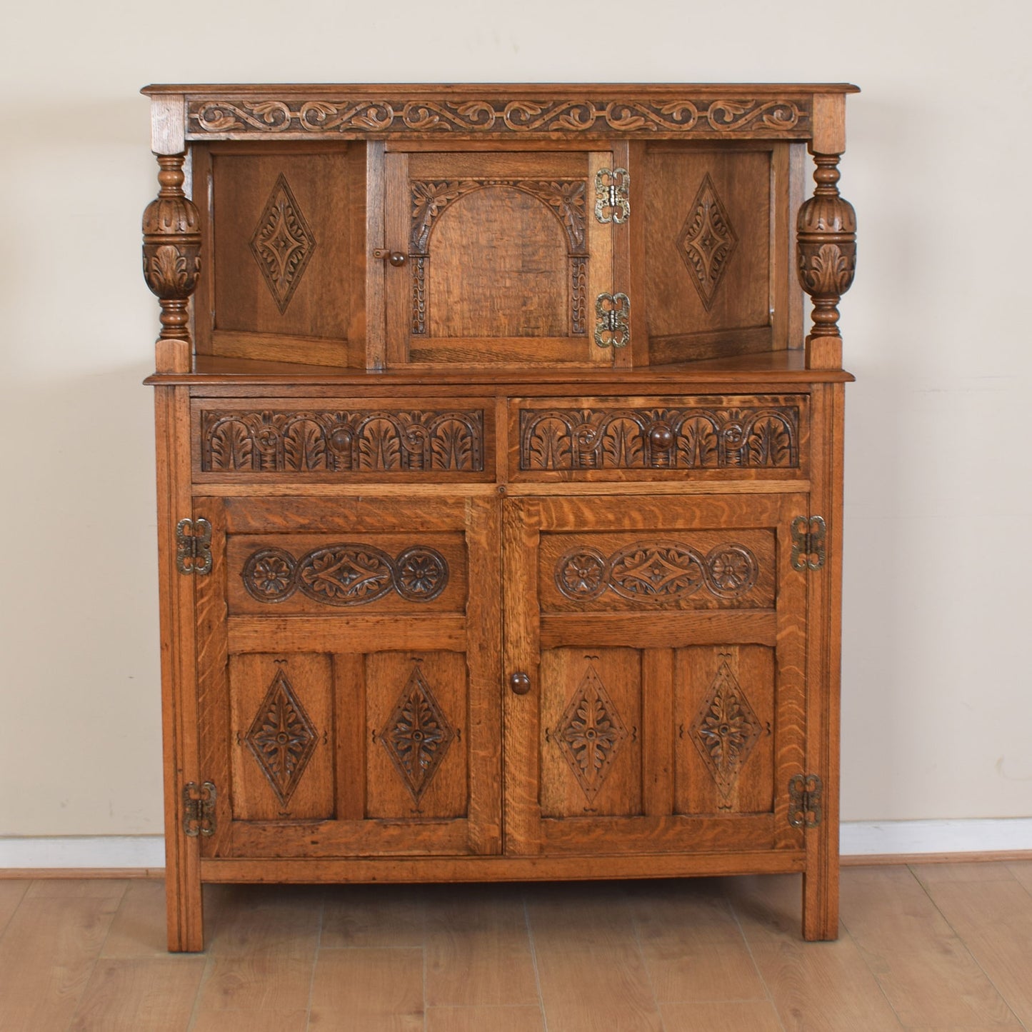 Vintage Oak Court Cabinet